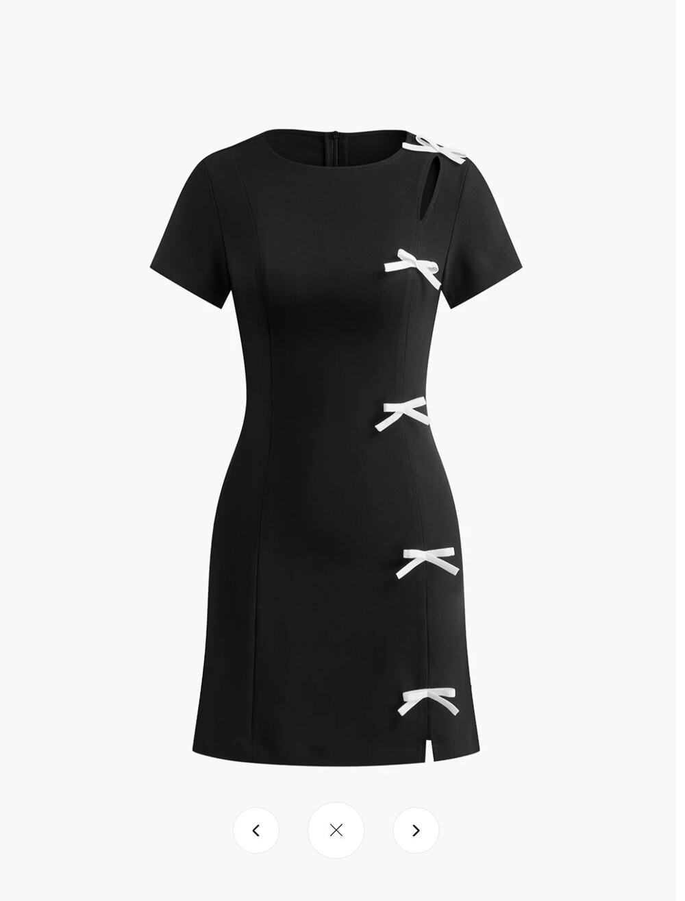 NWT Commense Bow Side Split Short Dress Sz M